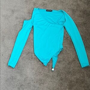 PrettyLittleThing Teal Long Sleeve Bodysuit